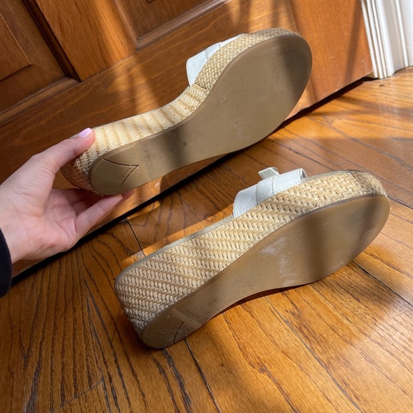 Prada white platform wedge heel sandals 41 - Picture 4 of 5
